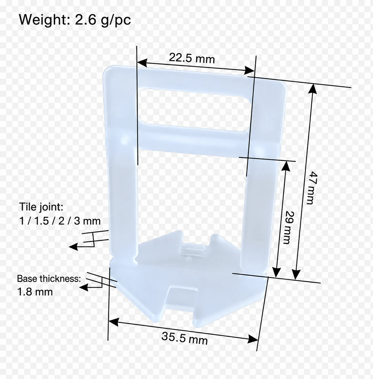 Tall Tile Clips